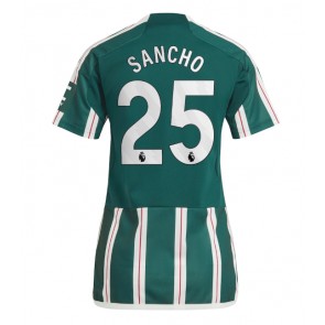 Lacne Ženy Futbalové dres Manchester United Jadon Sancho #25 2023-24 Krátky Rukáv - Preč